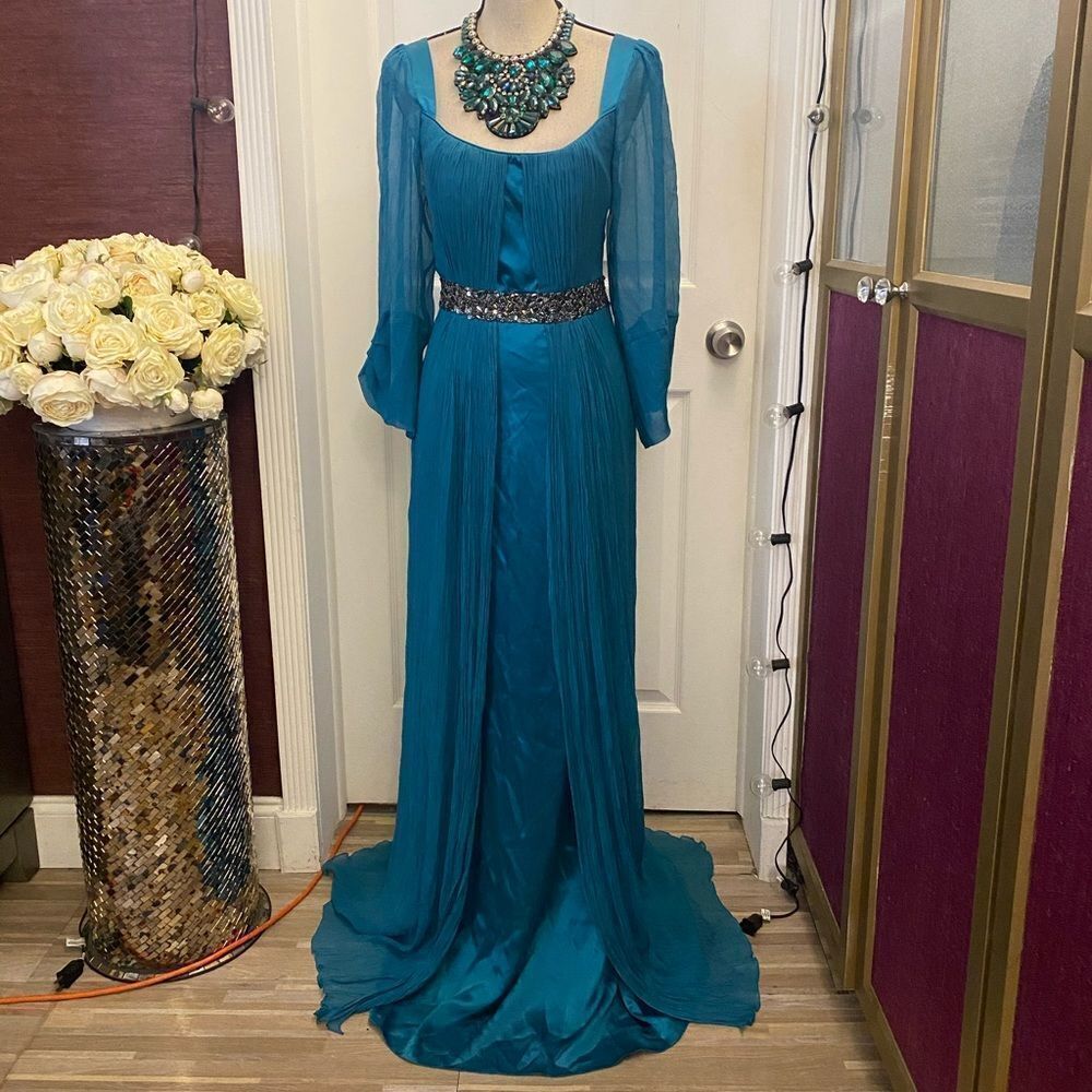 Carlos Miele designer evening 100% silk gown, size 44(US12)